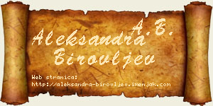 Aleksandra Birovljev vizit kartica